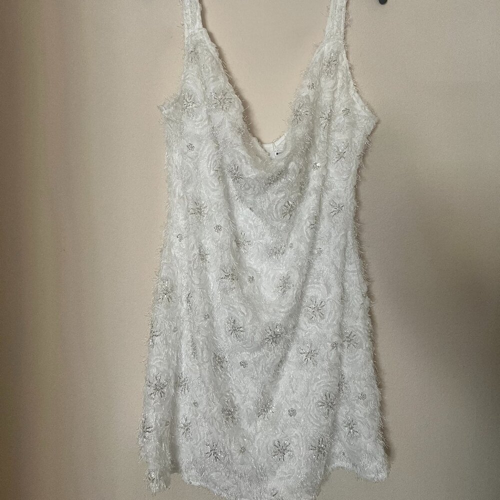 white sequin dress